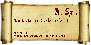 Markstein Szórád névjegykártya